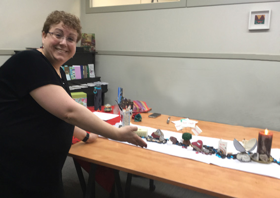 Michelle displaying her project